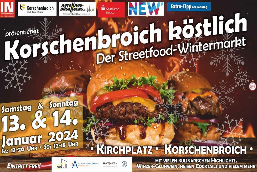 Korschenbroicher Streetfood-Wintermarkt Mitte Januar