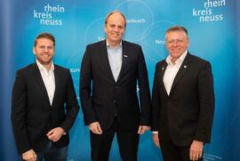Neuer Chempark-Leiter Dr. Christian Czauderna und Chempunkt-Leiter Martin Voigt zum Antrittsbesuch beim Landrat