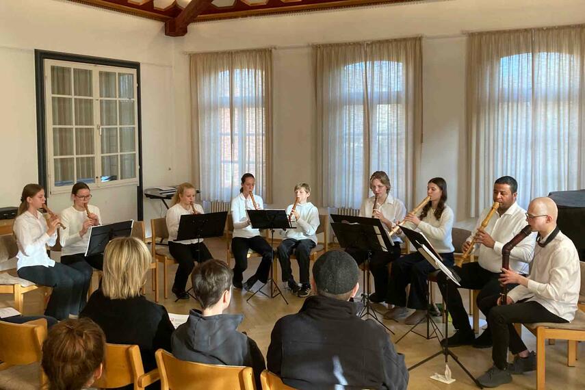 BlockflötenEnsemble überzeugte im Matinee-Konzert in der Alten Schule